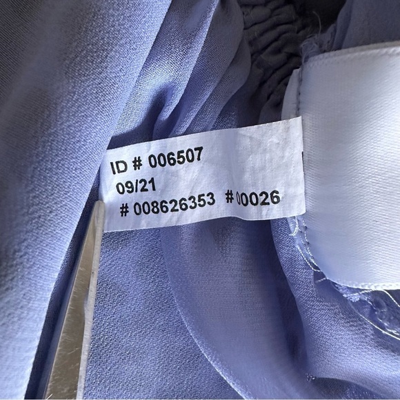 Express Leopard Animal Print Tiered Ruffle Peplum Womens Blue Top M Boho Chiffon - Picture 11 of 12